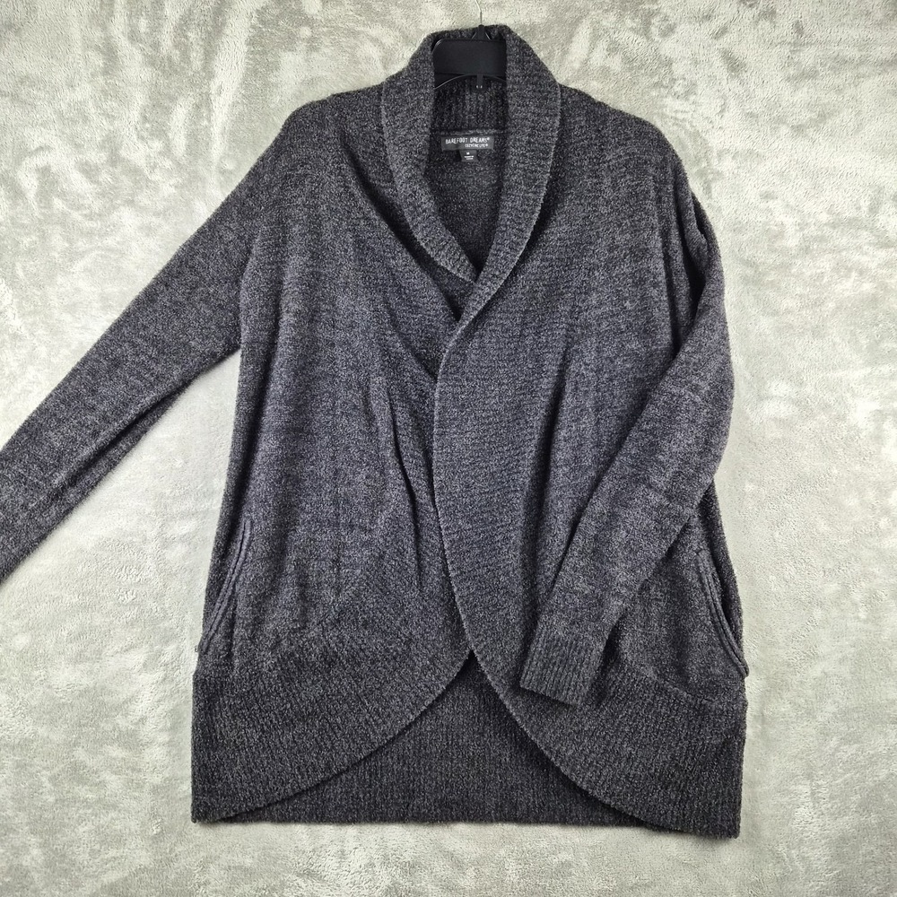 Barefoot Dreams Cozy Chic Lite Circle Cardigan Womens Medium Grey Lounge Soft